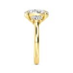 2.72 Ct Oval Cut Natural Diamond Three Stone Engagement Ring in 18K Solid Gold - Image 4