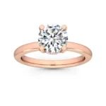 1.15 Carat Round Cut Lab Grown Diamond Solitaire Engagement Ring in 18K Solid Gold - Image 2