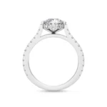 18K Solid Gold 2.87 CT Round Cut Natural Diamond Solitaire with Pave Side Stones Engagement Ring - Image 5