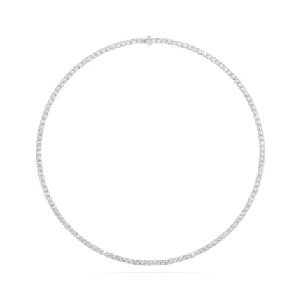 18K Solid Gold 7 CT Natural Diamond Classic Tennis Necklace
