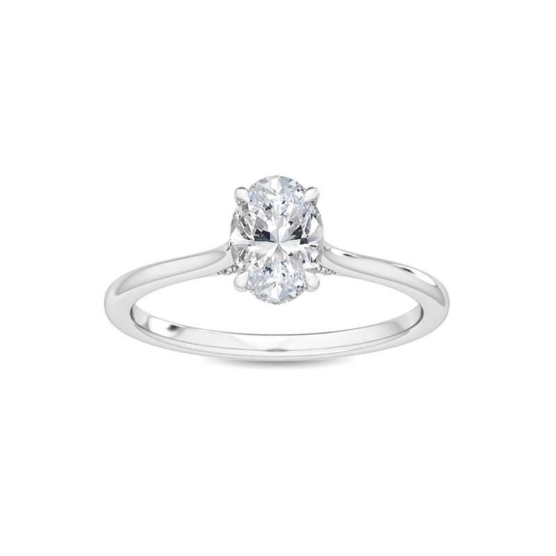 18K Solid Gold 0.72 Ct Oval Natural Diamond Solitaire Engagement Ring