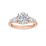 2.57 ct Pear & Round Cut Lab Grown Diamond Engagement Ring in 18K Solid Gold - Image 2