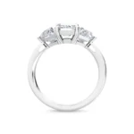 2.75ct Emerald Cut with Trillion Cut Side Stones Lab Grown Diamond Engagement Ring in 18K Solid Gold - Image 5