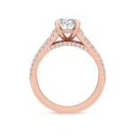 18K Solid Gold 2.42 Ct Oval Split Shank Pavé Lab Grown Diamond Engagement Ring - Image 4