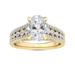 18K Solid Gold 2.42 Ct Oval Split Shank Pavé Lab Grown Diamond Engagement Ring - Image 7