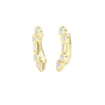 18K Solid Gold 1.41 Ct Natural Multi Shape Natural Diamond Ear Climbers - Image 5