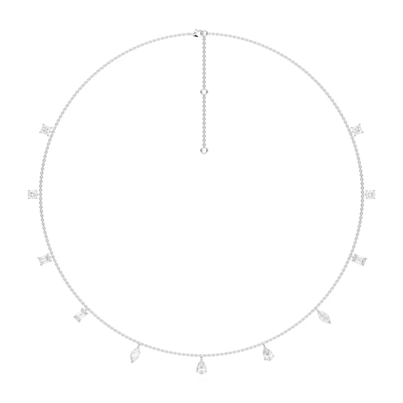 18K Solid Gold 3 CT Multi-shape Natural Diamonds by the Yard Necklace