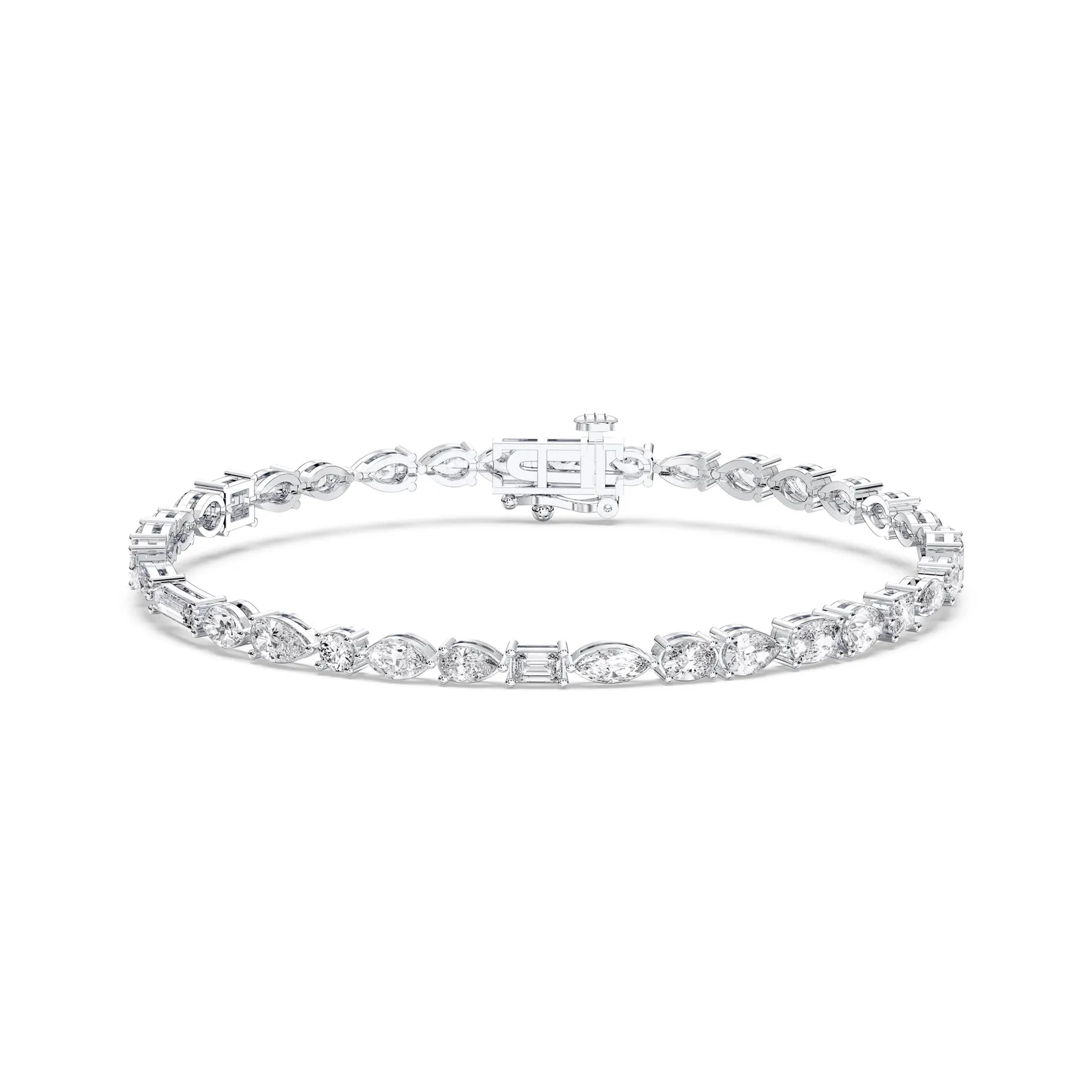 18K Solid Gold 5.4CT Multi-shape Natural Diamond Tennis Bracelet 18K Solid Gold 5.4CT Multi-shape Natural Diamond Tennis Bracelet
