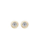 18K Solid Gold 0.4ct Natural Diamond Bead Studs | 18K Solid Gold Natural Diamond Ball Stud Earrings - Image 4