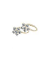 18K Solid Gold 1.2ctw Delicate Floral Natural Diamond Stud Earrings | 18K Solid Gold Five-Petal Flower Studs - Image 4