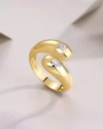 18K Solid Gold 0.6ct Double Pear Natural Diamond Ring | 18K Solid Gold Stackable Rings | Teardrop Fashion Ring - Image 4