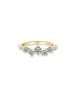 18K Solid Gold 0.7ct Natural Diamond Cluster Ring | 18K Solid Gold Stacking Ring | Dainty Diamond Band - Image 2