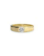 18K Solid Gold Minimalist Lab Grown Diamond Solitaire Rings | 18K Solid Gold Diamond Wedding Band - Image 3