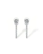 18K Solid Gold Natural Diamond Chain Drop Stud Earrings