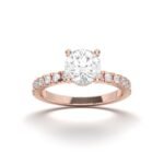 1 CT Round Cut Halo Lab Grown Diamond Solitaire Engagement Ring in 18K Solid Gold - Image 5