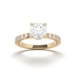 1 CT Round Cut Halo Lab Grown Diamond Solitaire Engagement Ring in 18K Solid Gold - Image 6