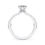 18K Solid Gold 1ct Marquise Cut Halo Lab Grown Diamond Solitaire Engagement Ring | Half Eternity Ring | Wedding Ring - Image 4