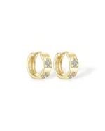 18K Solid Gold Four Leaf Clover Lab Grown Diamond Stud Earrings - Image 4