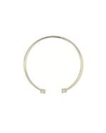 18K Solid Gold 1ct Lab Grown Diamond Open Bangle With Two Stones | Double Diamond Design - Image 4