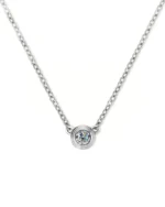 Petite Solitaire Natural Diamond Necklace | 18K Gold Minimalist Sparkling Necklace