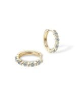 18K Solid Gold Lab Grown Diamond Hoop Earrings - Image 4