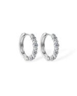 18K Solid Gold Natural Diamond Hoop Earrings