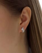 18K Solid Gold Lab Grown Diamond Stud Earrings - Image 3