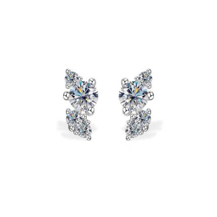 18K Solid Gold Natural Diamond Stud Earrings