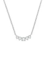 18K Solid Gold 0.58 CTW 5 Diamond Prong Set Diamond Cluster Necklace