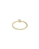 18K Solid Gold 0.1ctw Pinky Natural Diamond Ring