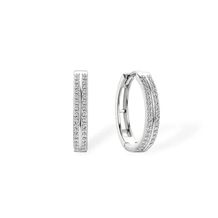 18K Solid Gold 0.32ctw Inside Out Natural Diamond Hoop Earrings