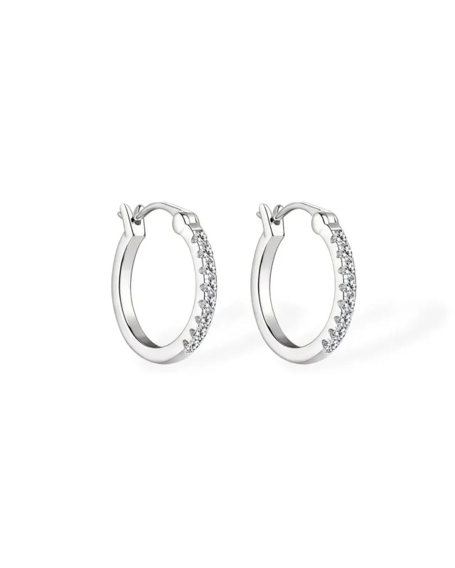 18K Solid Gold 0.4ctw Natural Diamond Huggies