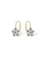 18K Solid Gold 1.2ctw Delicate Floral Natural Diamond Stud Earrings | 18K Solid Gold Five-Petal Flower Studs - Image 3