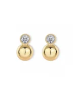 18K Solid Gold 0.5CT Round Lab Grown Diamond Stud Earrings | 18K Solid Gold Diamond Sphere Studs - Image 4