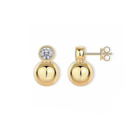18K Solid Gold 0.5CT Round Natural Diamond Stud Earrings