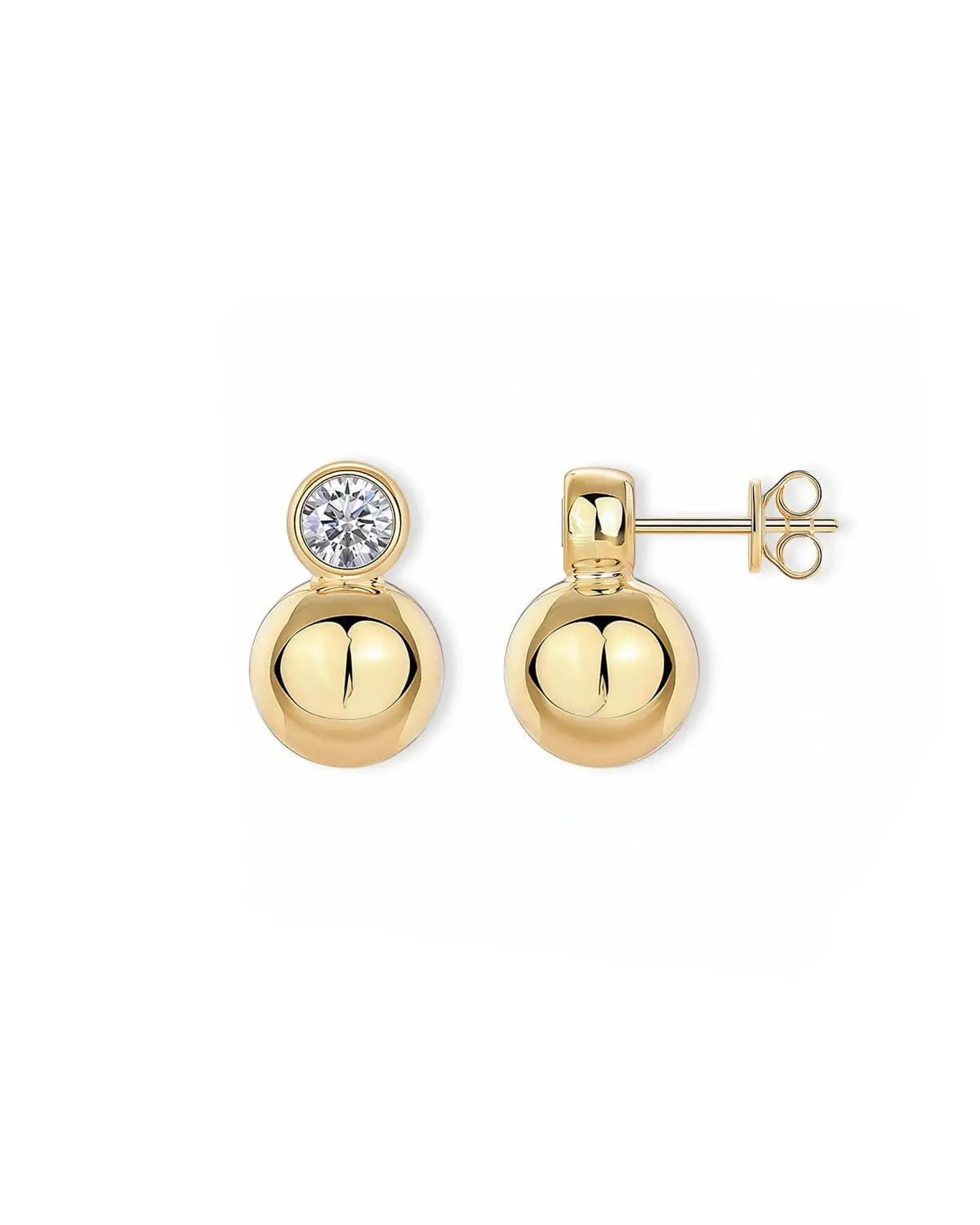 18K Solid Gold 0.5CT Round Natural Diamond Stud Earrings 18K Solid Gold 0.5CT Round Natural Diamond Stud Earrings