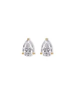 18K Solid Gold 2CT Pear Lab Grown Diamond Stud Earrings | 18K Solid Gold Solitaire Studs - Image 4