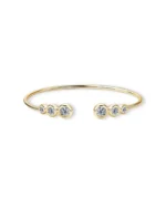 18K Solid Gold 1.8CT Natural Diamond Cuff Bracelet | 18K Solid Gold Diamond Bangle | Stackable Diamond Bracelet - Image 4
