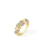 18K Solid Gold Stackable Twist Design 0.8ct Natural Diamond Ring - Image 5