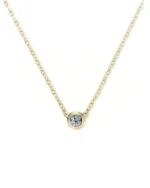 Petite Solitaire Lab Grown Diamond Necklace | 18K Gold Minimalist Sparkling Necklace - Image 2