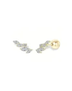 18K Solid Gold Small Lab Grown Diamond Stud Earrings - Image 3