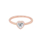18K Solid Gold 0.32 CT Heart Cut Lab Grown Diamond Stacking Ring - Image 6