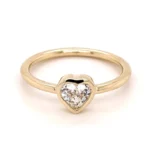 18K Solid Gold 0.32 CT Heart Cut Lab Grown Diamond Stacking Ring