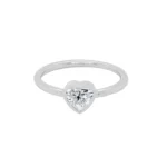 18K Solid Gold 0.32 CT Heart Cut Lab Grown Diamond Stacking Ring - Image 7