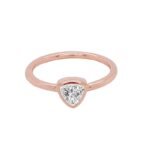 18K Solid Gold 0.32CT Trillion Cut Natural Diamond Stacking Ring - Image 3
