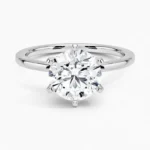 18K Solid Gold 1.50 CT Round Cut Natural Diamond Solitaire Engagement Ring