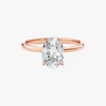18K Solid Gold 1.00 CT Oval Cut Lab Grown Diamond Solitaire Engagement Ring - Image 3