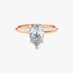 18K Solid Gold 1.00 CT Pear Cut Solitaire Natural Diamond Engagement Ring - Image 2