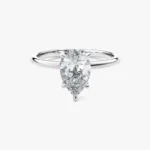 18K Solid Gold 1.00 CT Pear Cut Solitaire Natural Diamond Engagement Ring - Image 3