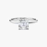 18K Solid Gold 1.00 CT Asscher Cut Natural Diamond Solitaire Engagement Ring - Image 2